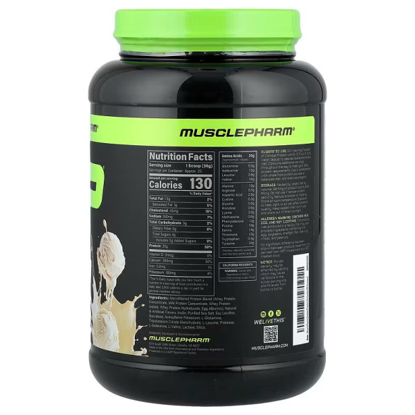 Протеїн, Combat Protein Powder, Muscle Pharm, зі смаком ванілі, 900 г