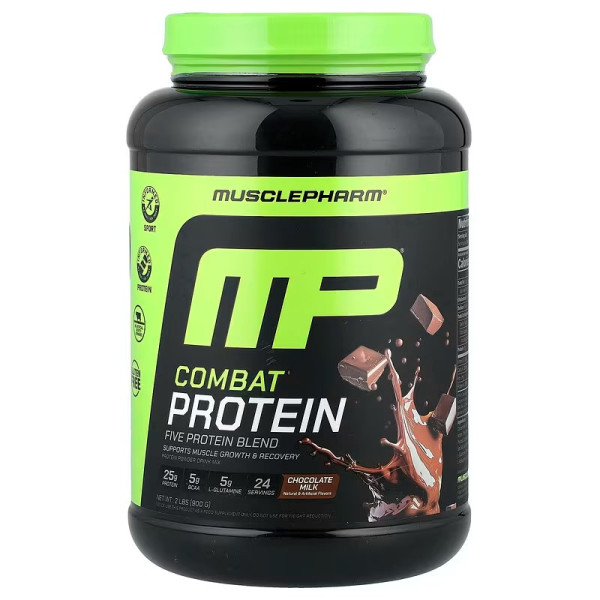 Протеїн, Combat Protein Powder, Muscle Pharm, зі смаком молочного шоколаду, 900 г