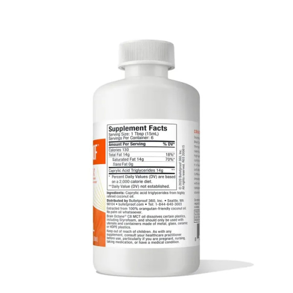 Октанове масло для мозку, Brain Octane MCT Oil, BulletProof, 90 мл