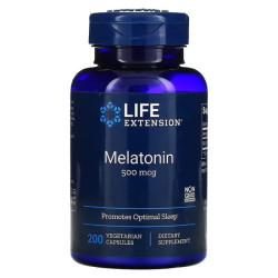 Мелатонин 500 мкг, Life Extension Melatonin, 200 капсул