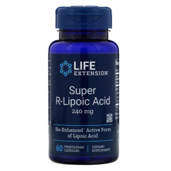 Липоевая кислота, Life Extension R-Lipoic Acid, 240 мг, 60 кап.