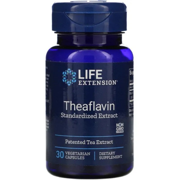 Теафлавин, Theaflavin, Life Extension, стандартизированный экстракт, 30 капсул