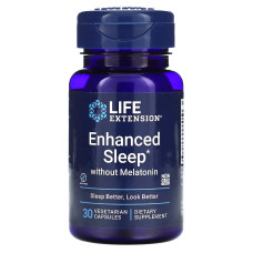 Здоровый сон, Enhanced Sleep, Life Extension, без мелатонина, 30 капсул