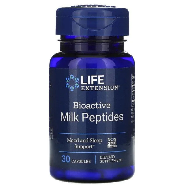 Пептид дельта-сну, Milk Peptides, Life Extension, 30 капсул