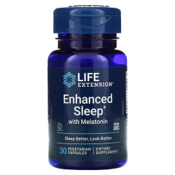 Формула сна с мелатонином, Life Extension Enhanced Sleep, 30 вегетарианских капсул