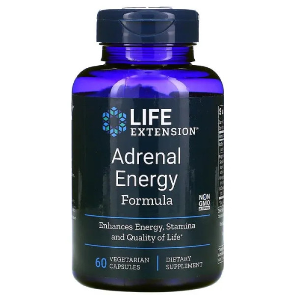 Підтримка наднирників, Adrenal Energy Formula, Life Extension, 60 кап.