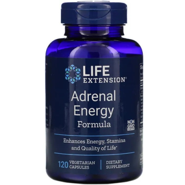Підтримка наднирників, Adrenal Energy Formula, Life Extension, 120 кап.