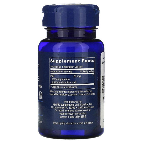 Пірролохінолінхінон, PQQ Caps, Life Extension, 20 мг, 30 кап.