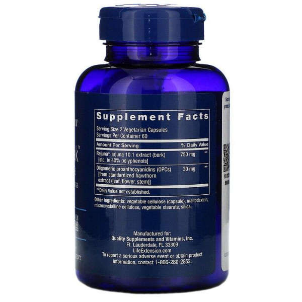 Кардіотонік, Cardio Peak, Life Extension, глід \/ арджуна, 120 капс.