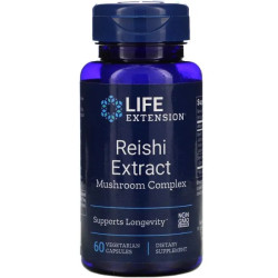 Грибы рейши, Life Extension Reishi, грибной комплекс, экстракт, 60 кап.