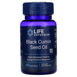 Масло чорного кмину з насіння, Life Extension Black Cumin, 60 капсул