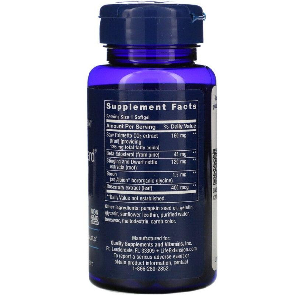 Здоров'я простати, PalmettoGuard, Life Extension, со пальметто з кропивою, 60 капсул