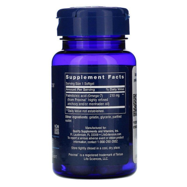 Омега 7, Omega-7, Life Extension, очищена, 30 капсул