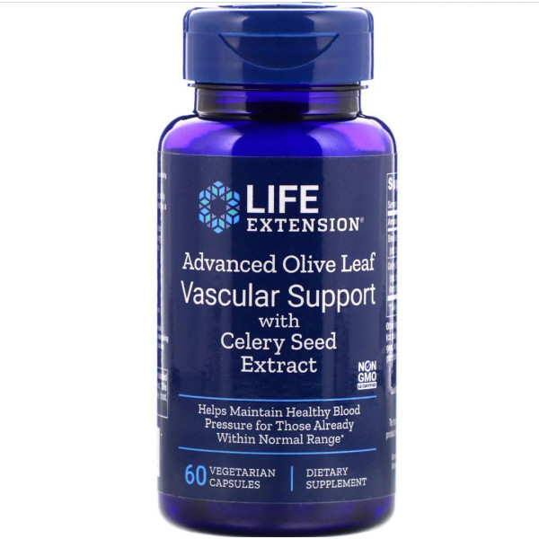 Вітаміни для судин, Vascular Support, Life Extension, оливковий лист і селеру, 60 капсул