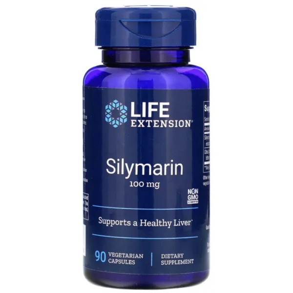 Силімарин, Silymarin, Life Extension, 100 мг, 90 вегетаріанських капсул