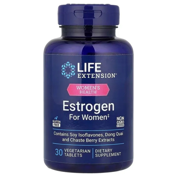 Естроген для жінок, Estrogen for Women, Life Extension, 30 вегетаріанських таблеток