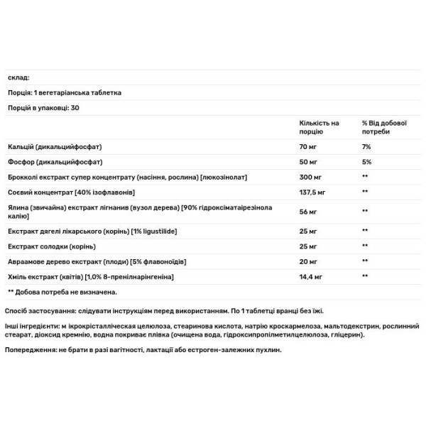 Естроген для жінок, Estrogen for Women, Life Extension, 30 вегетаріанських таблеток