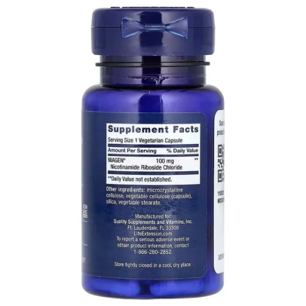 Нікотинамід рибозид, NAD+ Cell Regenerator, Life Extension, 100 мг, 30 вегетаріанських капсул