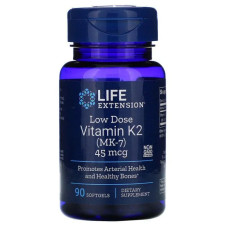 Вітамін K2 45 мкг (MK-7), Vitamin K2 (MK-7) Life Extension, 90 капсул