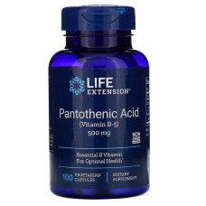 Пантотенова кислота 500 мг, Life Extension Pantothenic Acid, 100 капсул