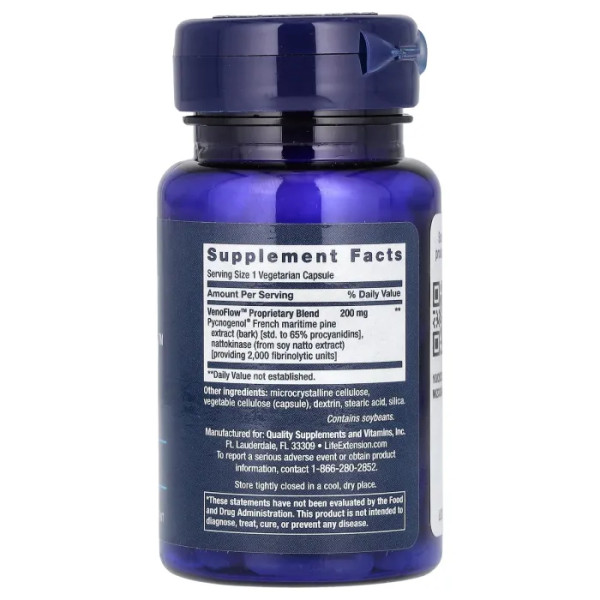 Венозный кровоток: поддержка и здоровье (VenoFlow), Life Extension, 30 капсул
