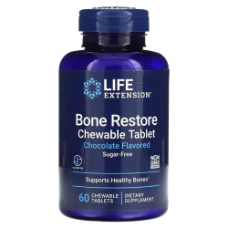 Вітаміни для кісток, жувальні, смак шоколаду, без цукру, Life Extension Bone Restore, 60 жувальних таблеток