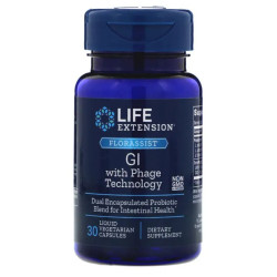 Пробіотик із протифаговою технологією, Life Extension Florassist, 30 капсул