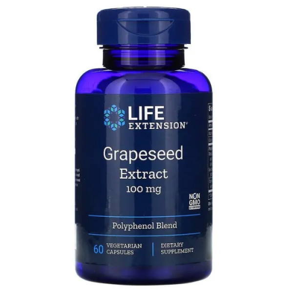 Экстракт виноградной косточки, Grapeseed Extract, Life Extension, 100 мг, 60 капсул