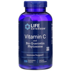 Вітамін С + біо-кверцетин, Life Extension Вітамін С та Біо-Кверцетин Фітосома, 250 вегетаріанських таблеток