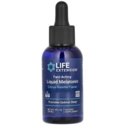 Мелатонин жидкий быстродействующий, вкус цитрус и ваниль, Liquid Melatonin Life Extension, 59 мл