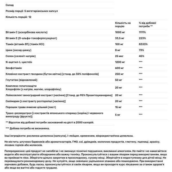Антиалкогольний комплекс, Anti-Alcohol Complex, Life Extension, 60 вегетаріанських капсул