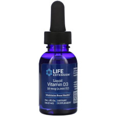 Витамин D3 жидкий 2000 МЕ, вкус мяты, Life Extension Liquid Vitamin D3, 29,57 мл