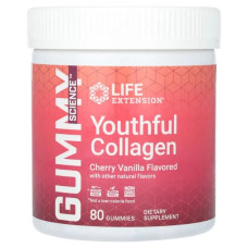 Колаген жувальний, смак вишня та ваніль, Life Extension Youthful Collagen, 80 жувальних цукерок