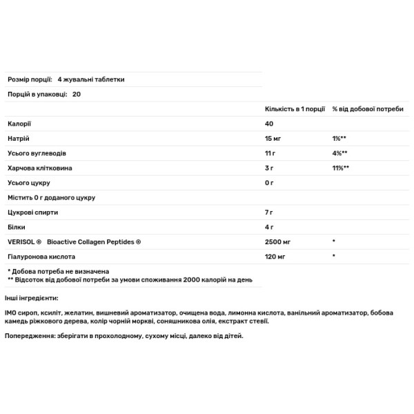 Колаген молодості, Youthful Collagen, Life Extension, вишня та ваніль, 80 жувальних цукерок