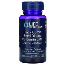 Олія чорного кмину з куркуміном, Life Extension Black Cumin Seed Oil and Curcumin, 60 гелевих капсул