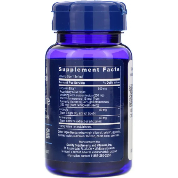 Екстракт куркуми, імбир і турмерони, Turmeric Extract, Life Extension, 30 гелевих капсул