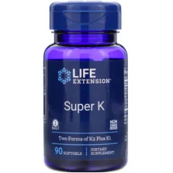 Вітамін K 2600 мкг, Life Extension Super Vitamin K, 90 м'яких капсул