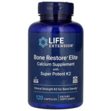 Восстановление костей с супер-активным K2, Bone Restore Elite Life Extension, 120 капсул