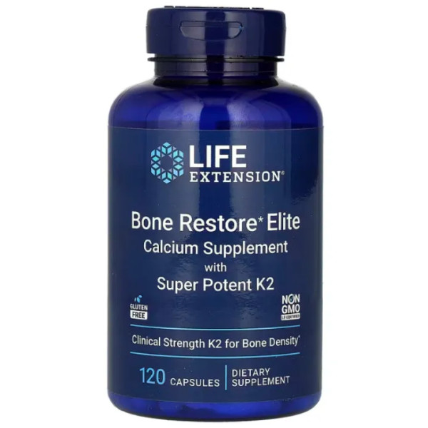 Відновлення кісток із суперактивним К2, Bone Restore Elite, Life Extension, 120 капсул