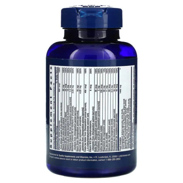 Мультивітаміни на рослинній основі, Plant-Based, Life Extension, 90 вегетаріанських капсул