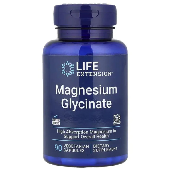 Магній гліцинат, Magnesium Glycinate, Life Extension, 105 мг, 90 вегетаріанських капсул