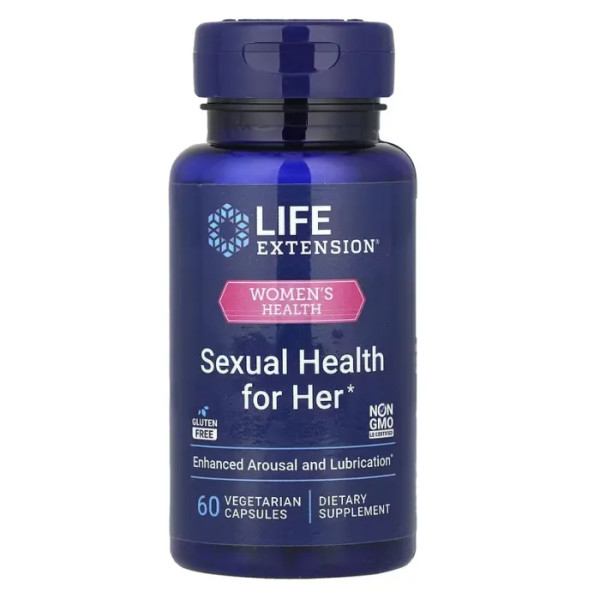 Підтримка сексуального здоров'я для жінок, Sexual Health for Her, Life Extension, з екстрактом пажитника та шафрану, 60 вегетаріанських капсул