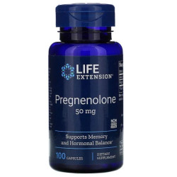 Прегненолон, Life Extension Pregnenolone, 50 мг, 100 кап.