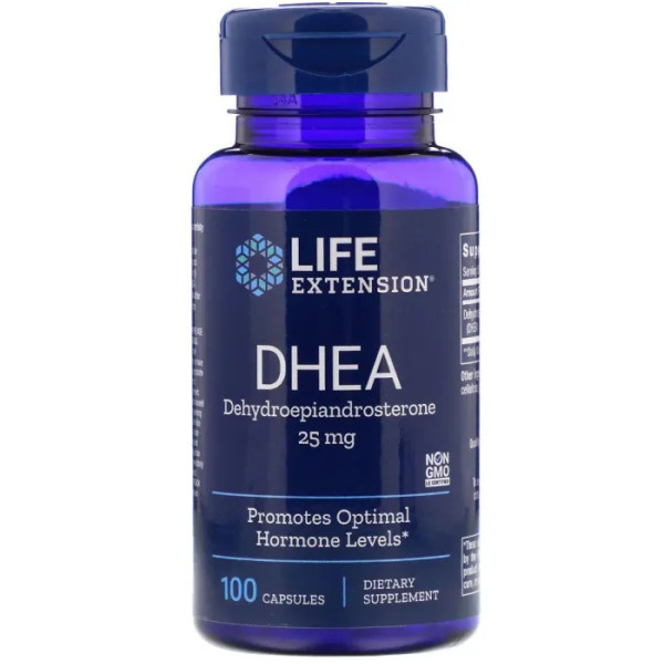 Дегідроепіандростерон, DHEA, Life Extension, 25 мг, 100 капсул