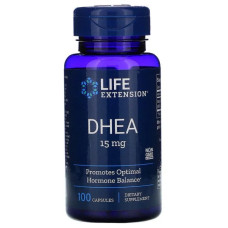 Дегідроепіандростерон, Life Extension DHEA, 15 мг, 100 капсул