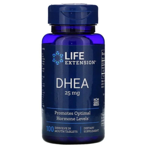 Дегідроепіандростерон, DHEA, Life Extension, 25 мг, 100 таблеток