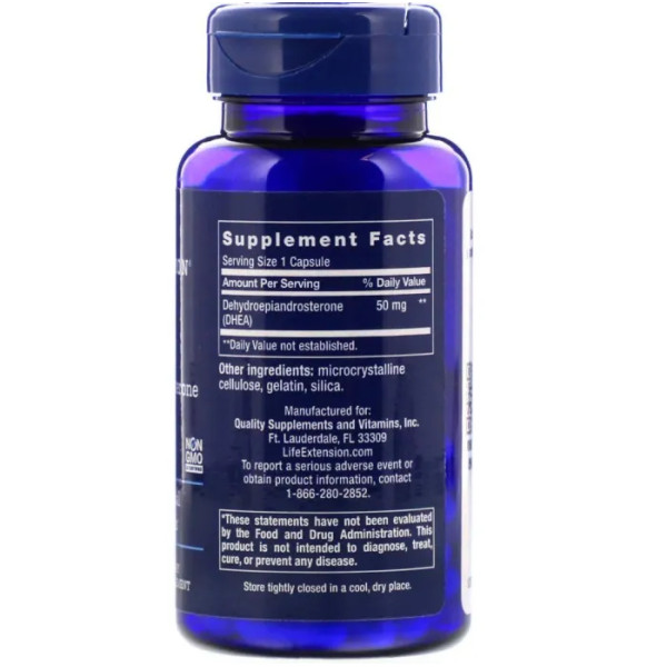 ДГЕА (дегідроепіандростерон), DHEA, Life Extension, 50 мг, 60 капсул