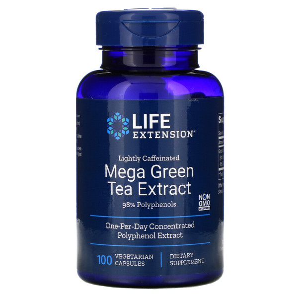 Зелений чай (Mega Green Tea), Life Extension, екстракт, 100 капсул