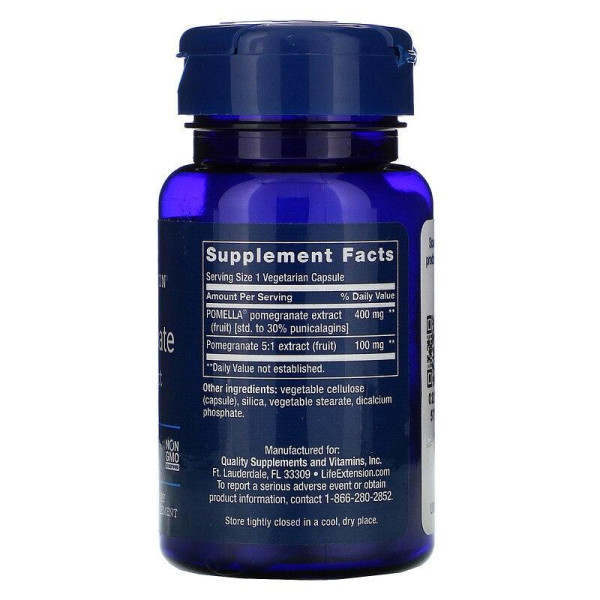 Гранат, Pomegranate, Life Extension, фруктовий екстракт, 30 капсул