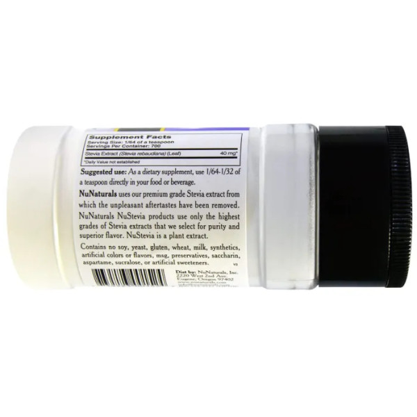Стевія (екстракт), Stevia, NuNaturals, 28 г